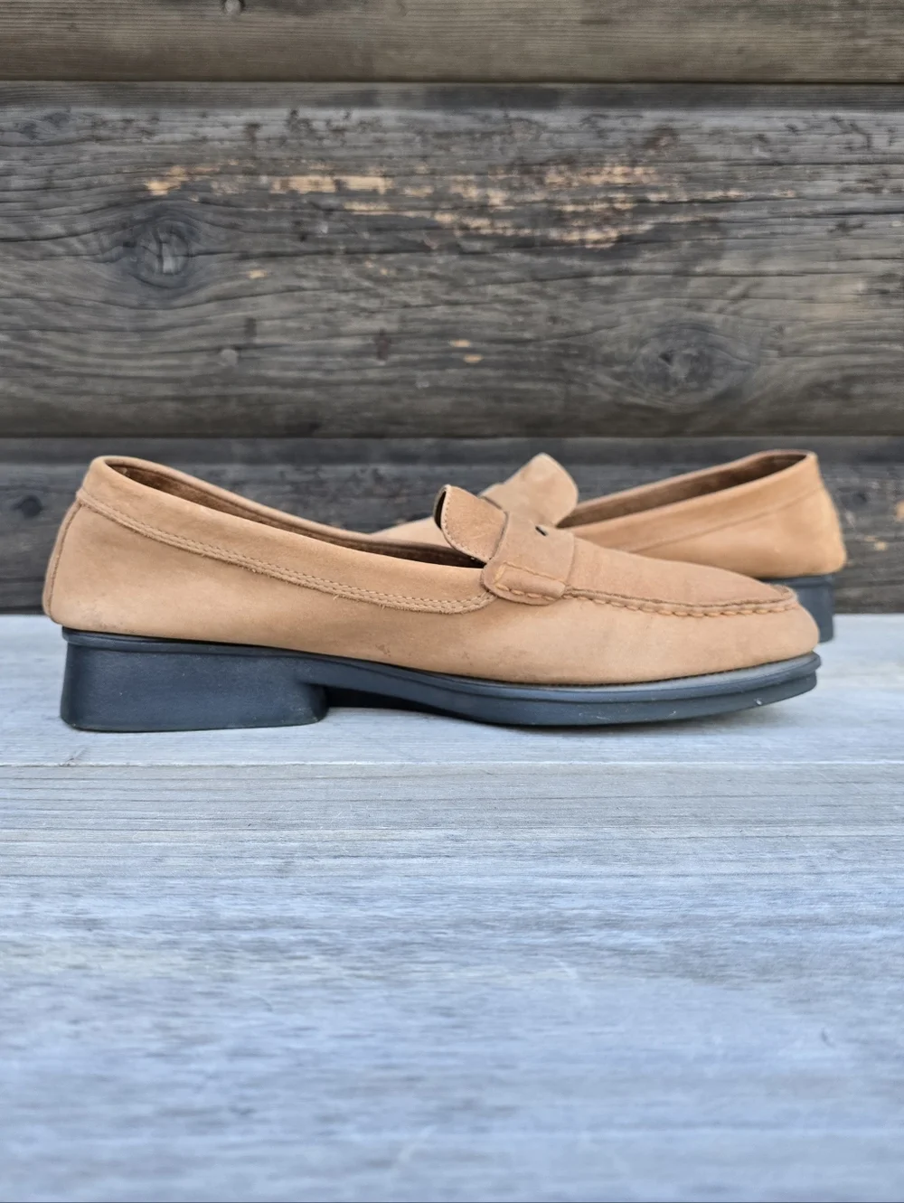 Aerosoles Y2K Preppy Minimalist Leather Sqaure Moc Toe Comfort Penny Loafer 8M